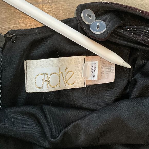 CACHE Vintage Evening Gown Made in‎ USA Prom Dress Gold Label Black Size Small - Picture 4 of 10